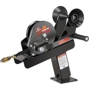 Adjustable Boat Trailer Winch Post Stand with 1200LBS Winch & Bow Roller, Fits 3"x4" Tongue, Carbon Steel Stand with Rust-Resistant Coating and Included U-Bolts for Installation, Black 