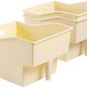 3-Pack Plastic Storage Bins with Handle, Pantry Organization and Storage Bins, Large Cabinet Organizers for Food, Snacks, Cleaning Supplies