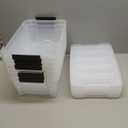 IRIS USA 13 QT Plastic Storage Box with Lid and Latches - 6 Pack - BPA-Free, See-Through Organizing Solution, Durable Nestable Stackable Containers, Secure Pull Handle - Clear