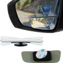 LivTee Blind Spot Mirror, Rectangular Shaped HD Glass Frameless Convex Rear View Mirror with wide angle Adjustable Stick for Cars SUV and Trucks, Pack of 2