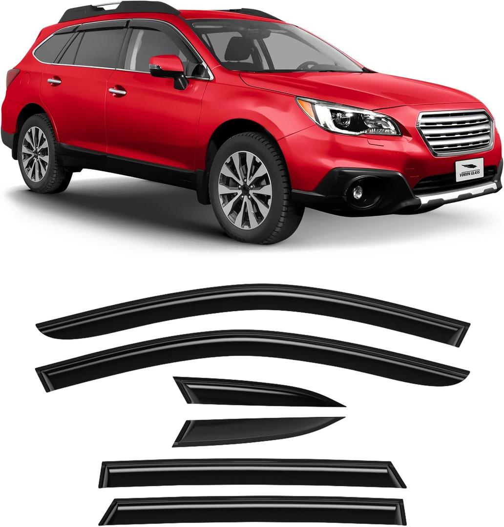 Voron Glass Tape-on Extra Durable Rain Guards for Subaru Outback 2015-2019, Window Deflectors, Vent Window Visors, 6 Pieces - 100856