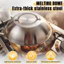 3 Pcs 9 Inch Cheese Melting Dome Round Basting Cover Stainless Steel Griddle Dome for Flat Top Griddle Grill, Kitchen Accessories Indoor or Outdoor