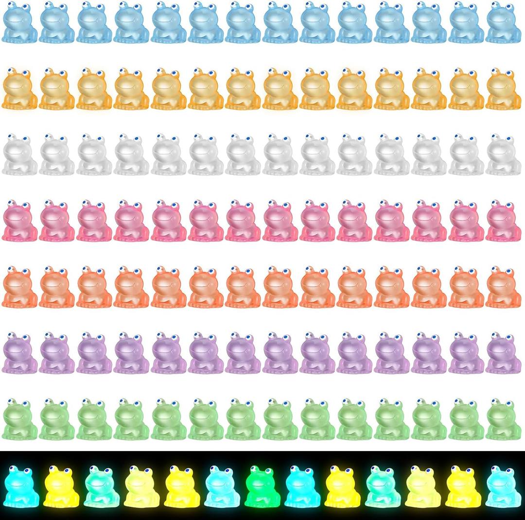 50 Pcs Mini Resin Luminous Frogs Glow in The Dark Tiny Frogs Animals Miniature Figurines Portrait Landscape Aquarium DIY Birthday Party Ornament Accessories Charms Party Favors (Colorful) 50 Pcs Mini Resin Luminous Frogs Glow in The Dark Tiny Frogs Animals Miniature Figurines Portrait Landscape Aquarium DIY Birthday Party Ornament Accessories Charms Party Favors (Colorful)