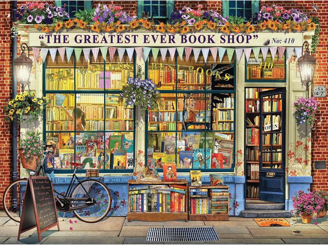 1000 Piece Puzzle for Adults Garry Walton Storefronts The Book Shop Colorful Jigsaw 27x20