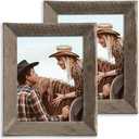 Rustic Picture Frame 8x10, Reclaimed Barnwood Frame with Beveled Edge