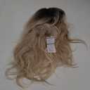 PARK YUN Long Wavy Ombre Blonde Wigs with Bangs for Women 26 Inch Dirty Blonde Highlight Curtain Bangs Wig with Dark Root Natural Looking Blonde Hair Synthetic Heat Resistant Wigs