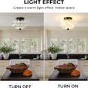 Semi Flush Mount Ceiling Light Fixture Vinatge Black Ceiling Lights Mid Century Modern Clear Glass Close to Ceiling Lighting Fixtures for Bedroom Hallway Foyer Bathroom Kitchen Laundry Room Nursery