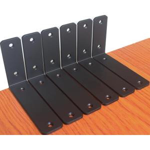 6 Pack - L 6" x H 4" x W1.5, 5mm Thick Black L Shelf Bracket, Iron Shelf Brackets, Metal Shelf Brackets, Floating Shelf, Shelf Supports with Screws