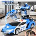Transform Remote Control Car - Rc Cars, One-Button Transforming, 360 Rotation Drifting, 2.4ghz 1:18 Scale, Gift Kids Aged 4-6 Year Old Boys/Girls, Police Car Blue, 24.5 Cm X 12.5 Cm X 7 Cm