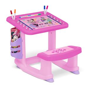 Disney Minnie Mouse Draw and Play Desk by Delta Children  Includes 10 Markers and Coloring Book, Pink