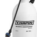 Chapin 22074 Bleach Pump Sprayer, 2Gallon, Lawn & Garden, BleachResistant Poly Tank, FunnelTop, AntiClog Filter, Adjustable Cone Nozzle, 40" Hose for Cleaning, Mold & Disinfecting Applications