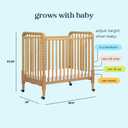 Davinci Jenny Lind 3-in-1 Convertible Mini Crib in Honey, Removable Wheels, Greenguard Gold Certified