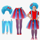 Kavoc Girls Costume Blue Tutu Set Thing Costume for World Book Day Dress Up, L