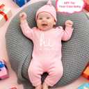 Newborn Unisex Baby Clothes 0-3 Months,Long Sleeve Onesie Infant Coming Home Outfits Romper with Mittens & Hat