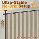 AJAZZ Room Divider Curtain (Beige, W100 x L84 in, 1 Panel)+ Curtain Rods No Drilling Adjustable Tension (H) 43-120(W) 35-100 in, Heavy Duty Wall Divider for Apartment/Dorm