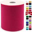 Fuchsia Tulle Fabric Rolls 6 Inch by 200 Yards (600 feet) Fabric Spool Tulle Ribbon for DIY Halloween Tutu Bow Baby Shower Birthday Party Wedding Decorations Craft Supplies