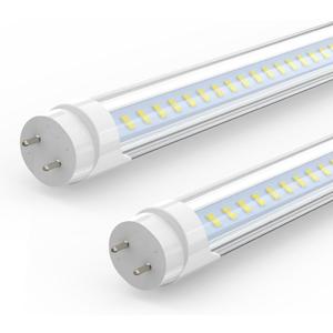 JESLED 4FT LED T8 Type A+B Tube Lights, 28W(80W Equivalent), 4060LM, 6500K, Single or Double End Powered, Plug and Play or Ballast Bypass, 4 Foot T10 T12 Fluorescent Bulbs Replacement, Clear(2-Pack)