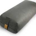 Yoga Bolster (26x10.5x5.5 in) Supportive Yoga Cushion for Restorative Yin Yoga Accessories Rectangular Bolster for Stretching Meditation Pillow 100% Organic Cotton Removable Washable Cover (Dark Grey)