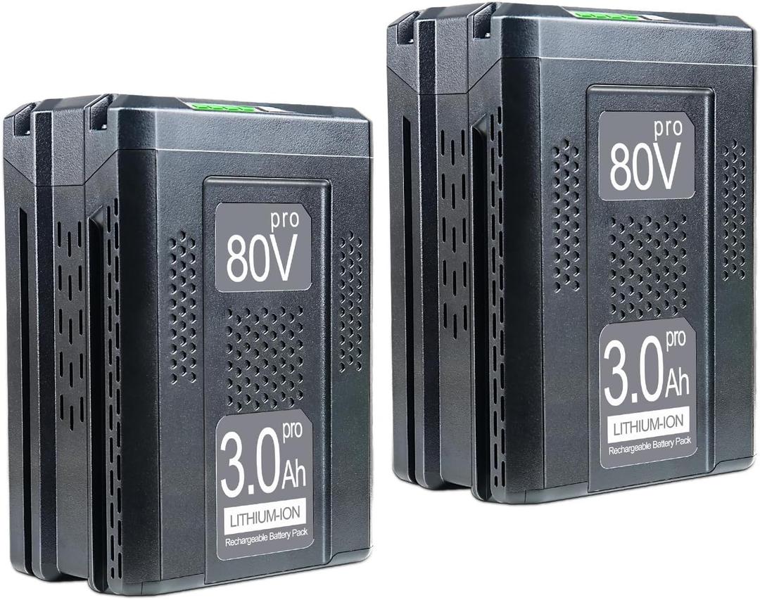 DTK 2 Packs Replacement for Greenworks 80V Battery 3000mAh GBA80200 GBA80250 GBA80400 GBA80500 Compatible with Cordless Power Tools