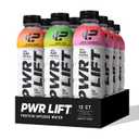 Whey Protein Water Sports Drink by PWR LIFT | Variety Pack | Keto, Vitamin B, Electrolytes, Zero Sugar, 10g of Protein | Post-Workout Energy Beverage | 16.9oz (Pack of 12) (Best By: 28/Oct/2025)