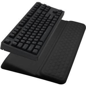Computer Keyboard Stand Pad with Wrist Rest, Ergonomic Comfy Tilted Keyboard Stand Riser Holder Pad for Office Home (Black)