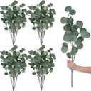 20 Pcs artificial eucalyptus stems fake eucalyptus faux greenery Leaves 23.6 Inches Silver Dollar Eucalyptus Fake Plant Decor Silk Eucalyptus Branches Artificial Greenery Plant for Wedding Decoration
