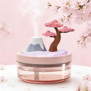 Landscape Night Light Humidifier with 2 Mist Modes, 320mL Large Tank Whisper-Quiet for Baby/Nursery/Office, Portable Mini Air Moisturizer
