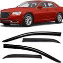 DYRDINSHOW Window Visor 4pcs Tape-On Rain Guards, Wind Deflector Compatible with 2011-2022 Chrysler 300 Rain Guards Shield Shade Smoke