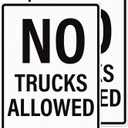 2 Pack No Trucks Allowed Sign 24 x 18 Inch Reflective Aluminum Metal Signs Rust-Free UV Protected Driveway Signs for No Trucks in Driveway Street Parking Lot Private Roads