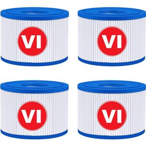KGC Type VI Hot Tub Spa Filters Compatible with Coleman Saluspa 90352E 58323E 90427E, Lay-Z-Spa Hot Tub Filter Cartridge, Inflatable Hot Tub Filters Replacements (4 Pack)