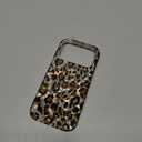 for iPhone 17 Pro Case,Luxury Sparkle Bling Cute Translucent Clear Vintage Cheetah Leopard Print Soft Silicone Cover for Girls Women Protective Phone Case 6.3'' 2025, Brown