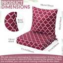 Hoteam 4 Set Outdoor Chair Patio Cushions 20 x 20 Inch Deep Seat Waterproof Chair Cushions for Patio Furniture Set Replacement Removable Seat and Back (20 x 20 Inch,Maroon Lantern)