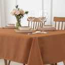 maxmill Fall Tablecloth Waterproof Spillproof Wrinkle Resistant Soft Slubby Texture Table Cloth for Harvest Thanksgiving Dinner and Party Indoor and Outdoor Use, Square 60 x 60 Inch, Amber Bronze