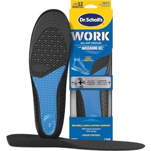 Dr. Scholl's Work All-Day Superior Comfort Insoles with Massaging Gel - Designed for Men & Women with Hard-Working Feet, Eliminates Sore Muscles and Tired Legs, Arch Support Inserts with Odor Control (1 Pair (Pack of 2))  Style: Men's 8-14