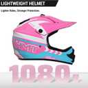 Youth Dirt Bike Helmet DOT Certified - Full Face Motorcycle Helmet for Off-Road, ATV, Street Riding, Includes Adjustable Goggles & Protective Gloves, 9half/8half