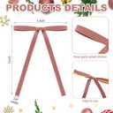 24 Pcs Velvet Bows Christmas Tree Ornaments Vintage Double Faced Velvet Ribbon Bows for Tree Garland Wreath Indoor Outdoor Xmas(5 x 7 Inch, Width of 3/8",Rose Gold)