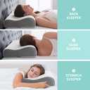 Cervical Neck Pillow, Soft Contour Memory Foam Pillow for Neck Support, Cervical Orthopedic Pillows for Sleeping, Ergonomic Bed Pillow for Side, Back and Stomach Sleepers, Washable Pillowcase