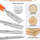 4 Piece Wood Chisel Sets Woodworking Tools Set, Wood Chisels for Woodworking with Steel Hammer End, Wood Tools Chisel Set Woodworking with Ergonomic Plastic Handle, 6mm, 12mm, 18mm, 24mm