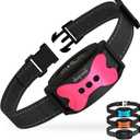 DogRook Rechargeable Dog Bark Collar - No Shock Dog Training Smart Collar - Beep & Vibration Stop Barking Dog Devices - No Bark Collar - Martingale Collars for Large Dog, Medium & Small - 12-110 lbs (Pink)