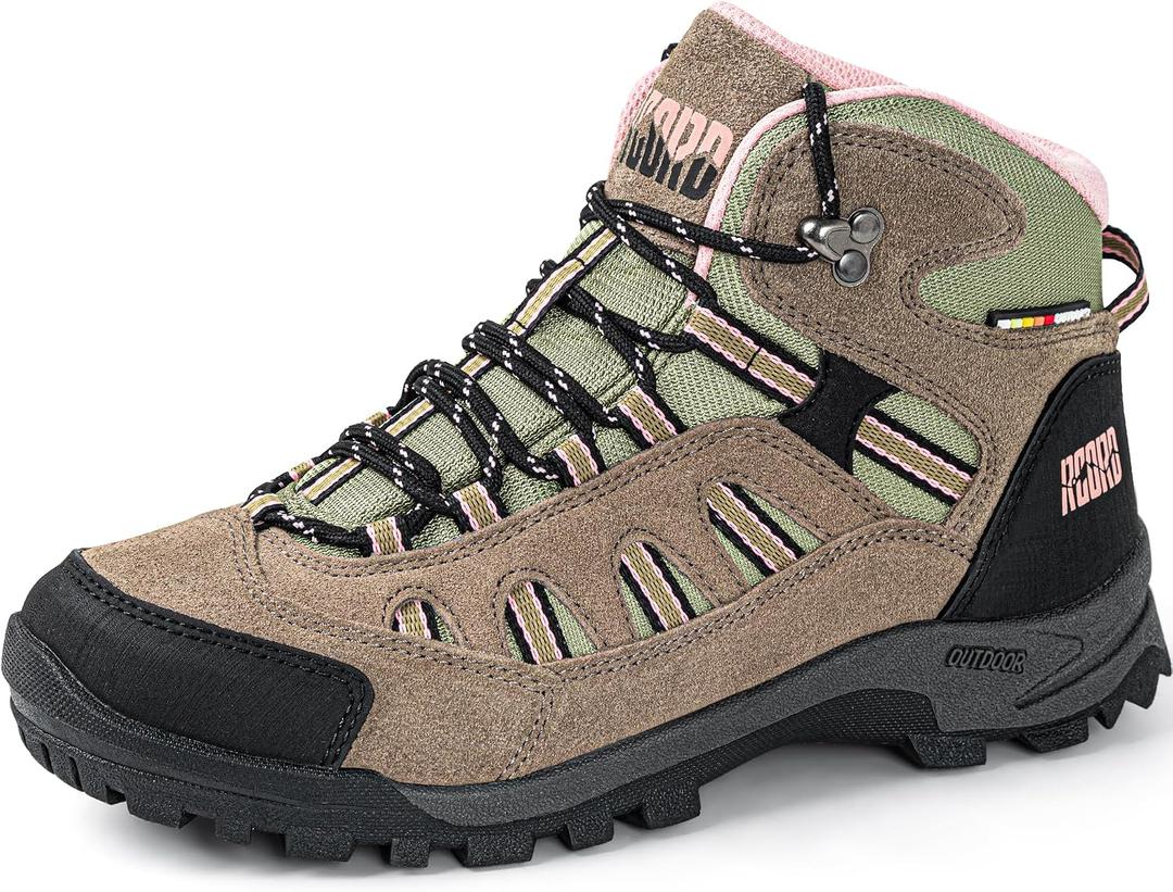 R CORD Hiking Boots Women Ankle Hiking Boots Women Waterproof Hiking Boots Lightweight Durable Hiking Boot for Outdoors Pink Line Size 6