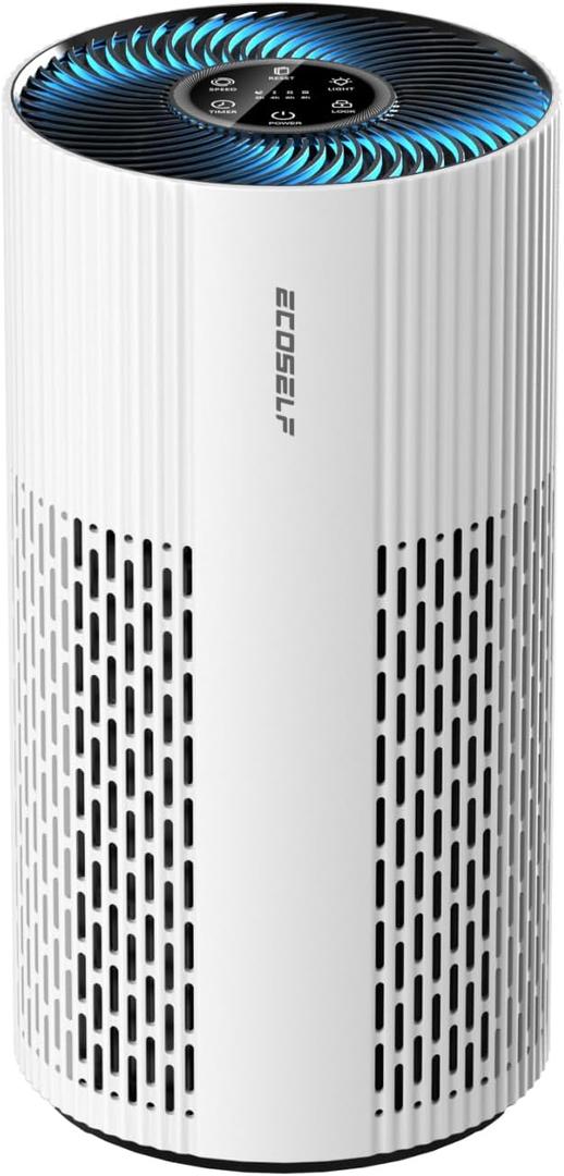 Air Purifiers for Home Large Room Cover Up to 1500 Ft with True HEPA Filter, 20dB Sleep Mode, 360 Air Intake & Outlet, Air Cleaner for Bedroom Pets, 7 Color Light, HAP604, Bright White