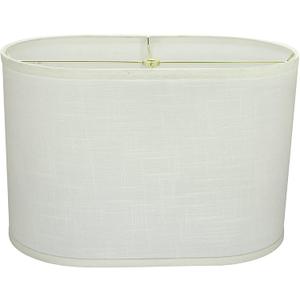 Aspen Creative 37051A Transitional Oval Hardback Shaped Spider Construction Lamp Shade in Off-White Linen Fabric, 16 1/2" wide (9 1/2" + 16 1/2") x (9 1/2" +x 16 1/2") x 11"