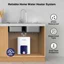 ThermoMate Mini Tank Water Heater Electric, ES250B 2.5 Gallon Point of Use Under Sink Water Heater, 120V Corded Wall or Floor Mounted, UL Listed