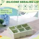 Honeydak 6 Pcs Silicone Square Ice Cube Tray Large Ice Cube Trays for Cocktails with Lid for Whiskey Coffee Drinks