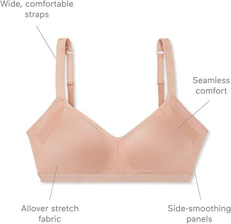 Warner's Women's Easy Does It Underarm-smoothing With Seamless Stretch Wireless Lightly Lined Comfort Bra Rm3911a (X-Large, Grey Heather)