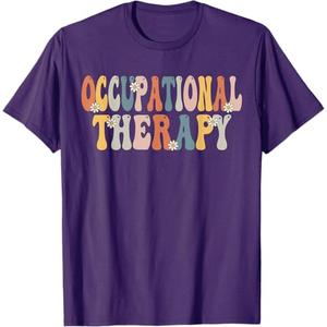 Occupational Therapy -OT Therapist OT Month Groovy Retro T-Shirt Purple 3XL