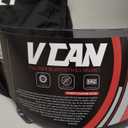 VCAN Bluetooth Integrated Full Face Motorcycle Helmet with Dual Visor (Medium, Flat Black Flag)