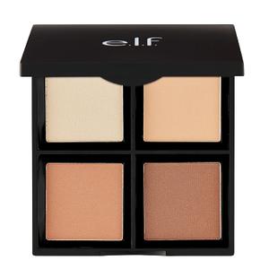 e.l.f. Contour Palette, 4 Shades, Customizable, Easy to Apply, Sculpts, Shades, Brightens, Light/Medium, Infused with Vitamin E, All-Day Wear, 0.56 Oz