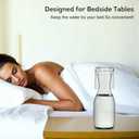 Lily's Home Bedside Night Water Carafe with Tumbler Glass, Easy Pour Spout for No-Mess Use in Bedroom, Bathroom, or Kitchen, Use Cup as Lid, Acrylic Break Resistant (16 Ounces)