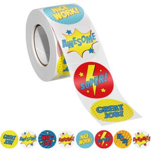 Reward Stickers for Teachers.1000 PCS Superhero Stickers for Kids in 8 Designs.1Inch School Stickers on Sheets.Teacher Supplies for Classroom, Motivational Stickers, Classwork Award Stickers